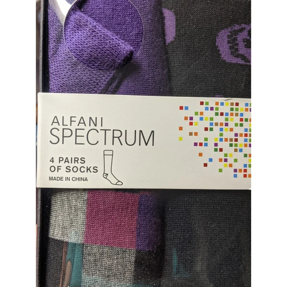 Alfani Spectrum Men's 4 Pairs Of  Socks  Fit Shoe Sz 7-12/Sock Sz 10-13 NEW